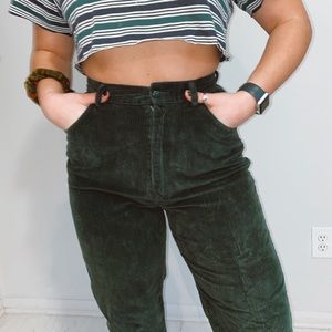 Lauren Conrad Green Corduroy Pants
